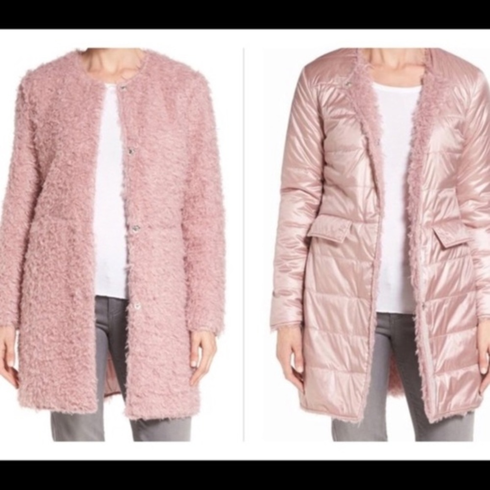 Luii // Reversible Faux Fur Coat // Dusty Rose